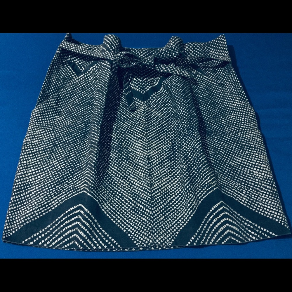 Gap Tie Belt Navy Blue Mini Skirt 2 Side Pockets